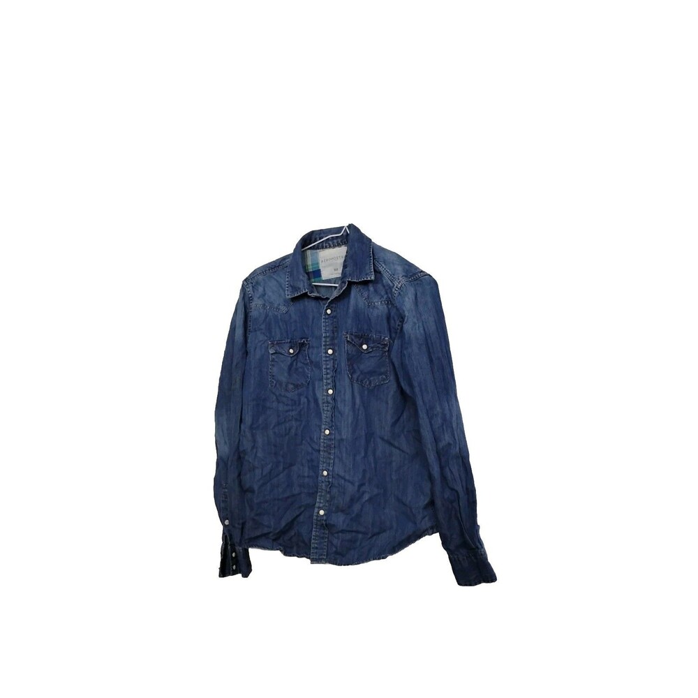 Aeropostale Y2K  Women's Medium Denim Long Sleeve Button Down Shirt